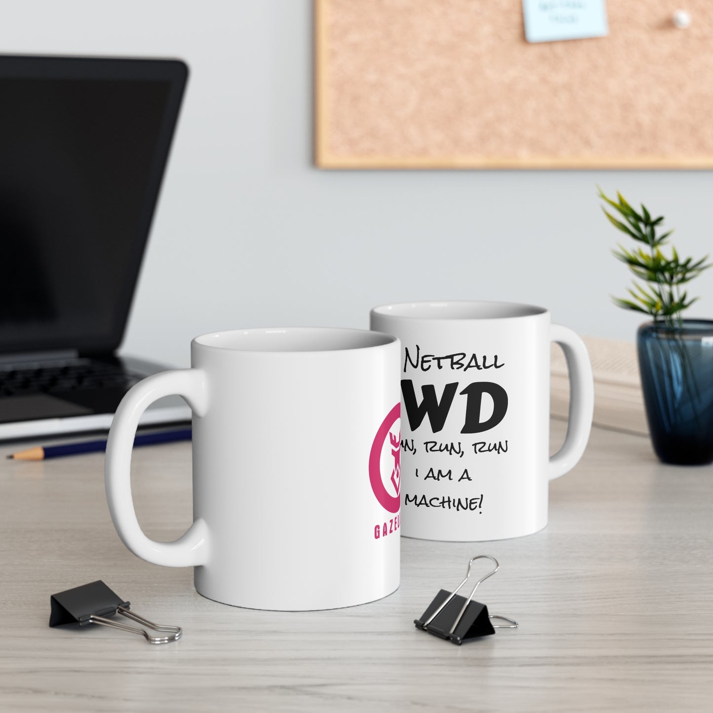 Gazelle 'Netball WD - Run, Run, Run...I Am A Machine!' coffee mug
