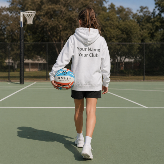 Gazelle V “Netball Live, Breathe, Love” Hoodie. Personalisation Available