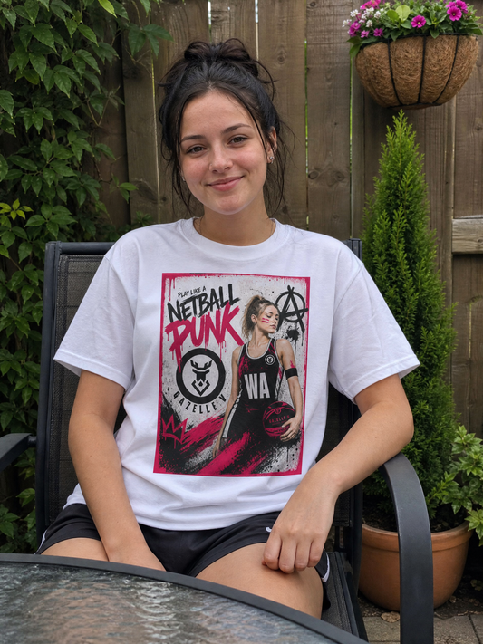 'WA Netball Punk' Limited Edition T-Shirt. PERSONALISATION AVAILABLE