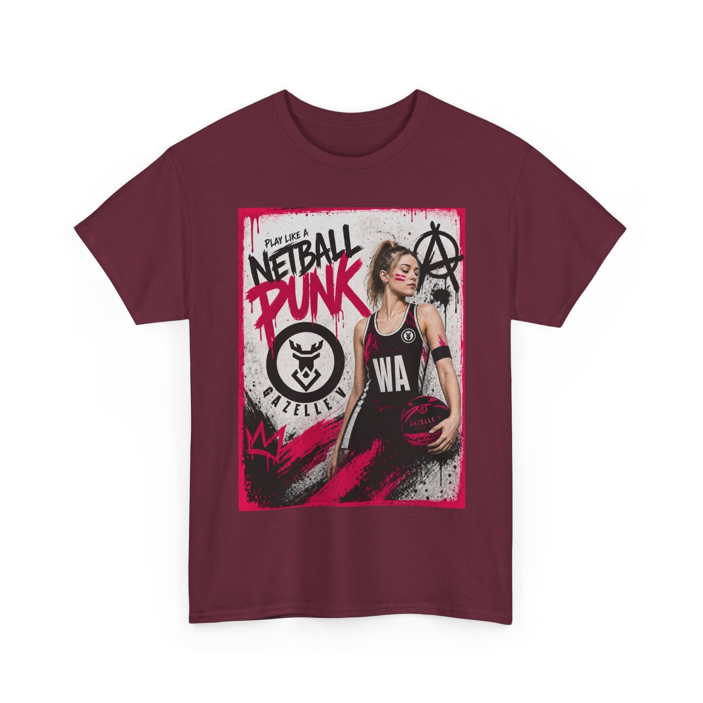 'WA Netball Punk' Limited Edition T-Shirt. PERSONALISATION AVAILABLE