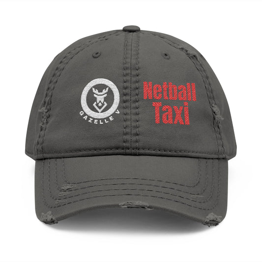 Netball Taxi Hat Premium Distressed Embroidered Cap