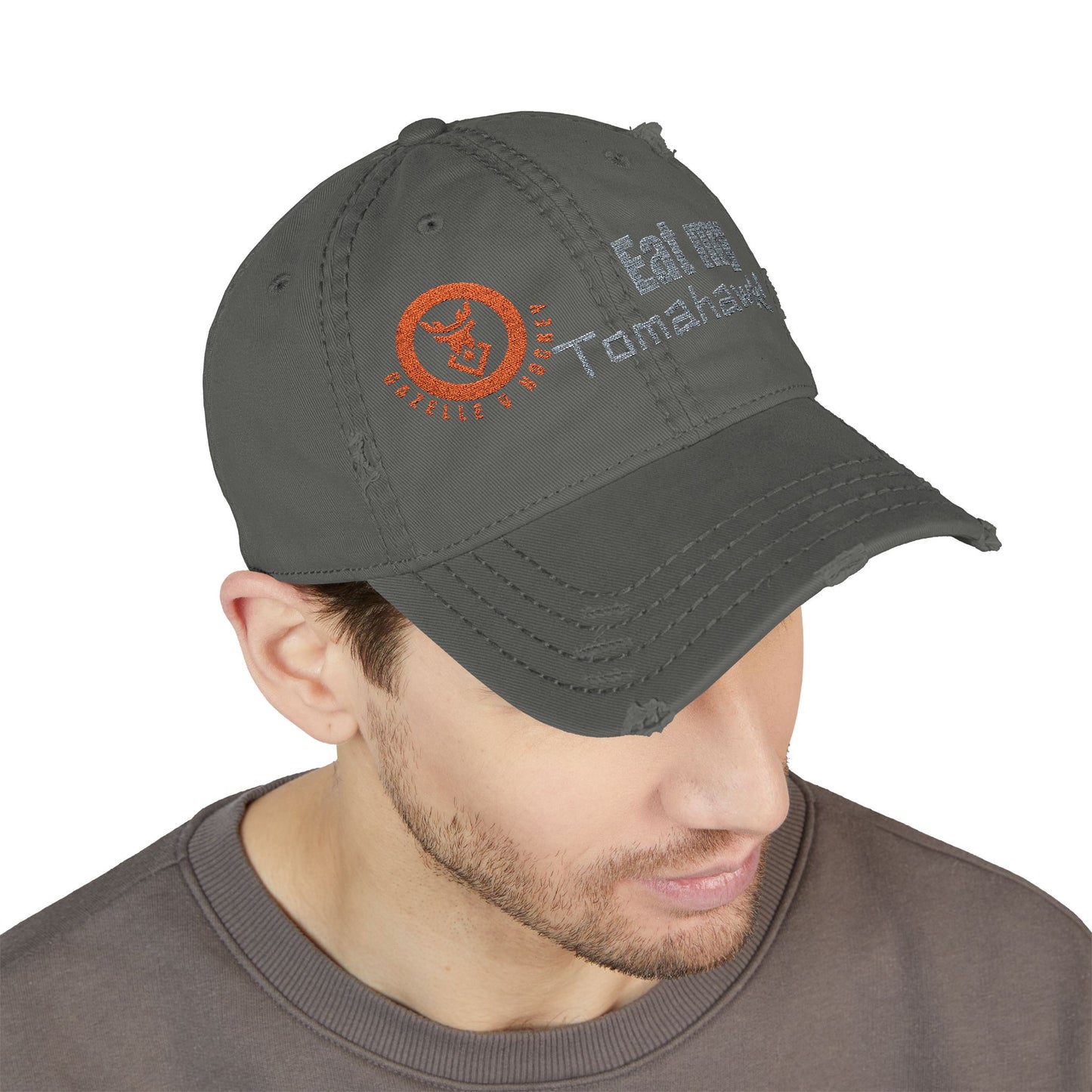 Gazelle V Hockey "Eat My Tomahawk!" Distressed Embroidered Cap