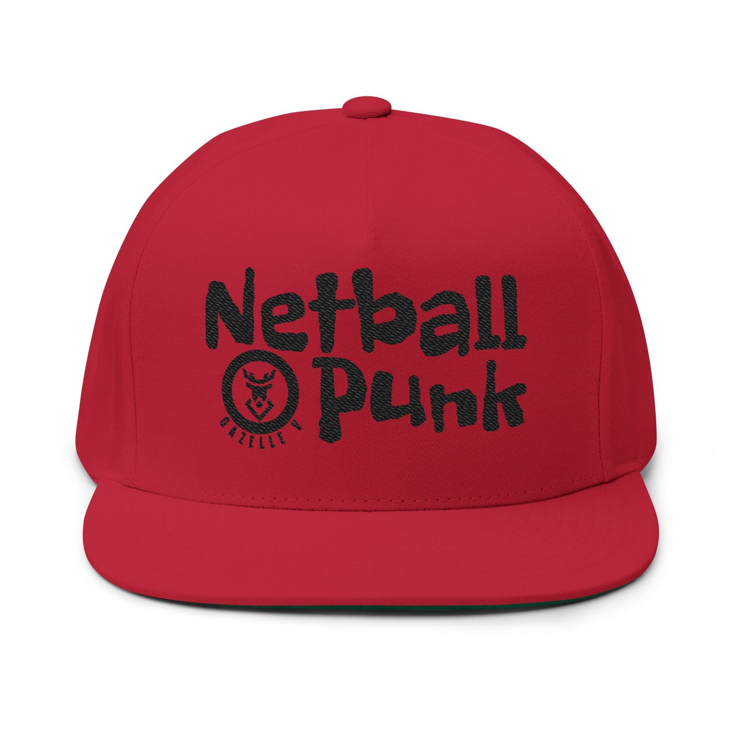 Gazelle V 'Netball Punk' Flat Bill Cap – Embroidered Premium Sports Cap