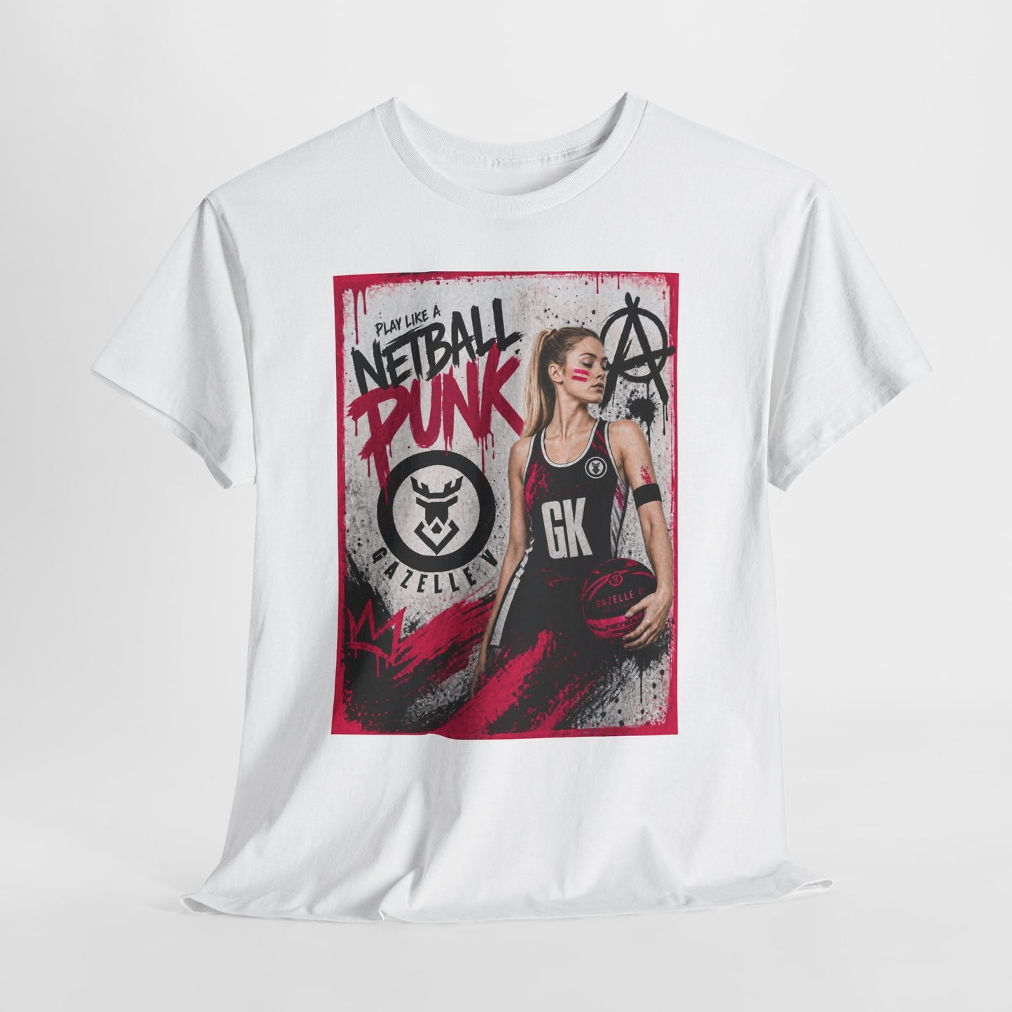 'GK Netball Punk' Limited Edition T-Shirt. PERSONALISATION AVAILABLE