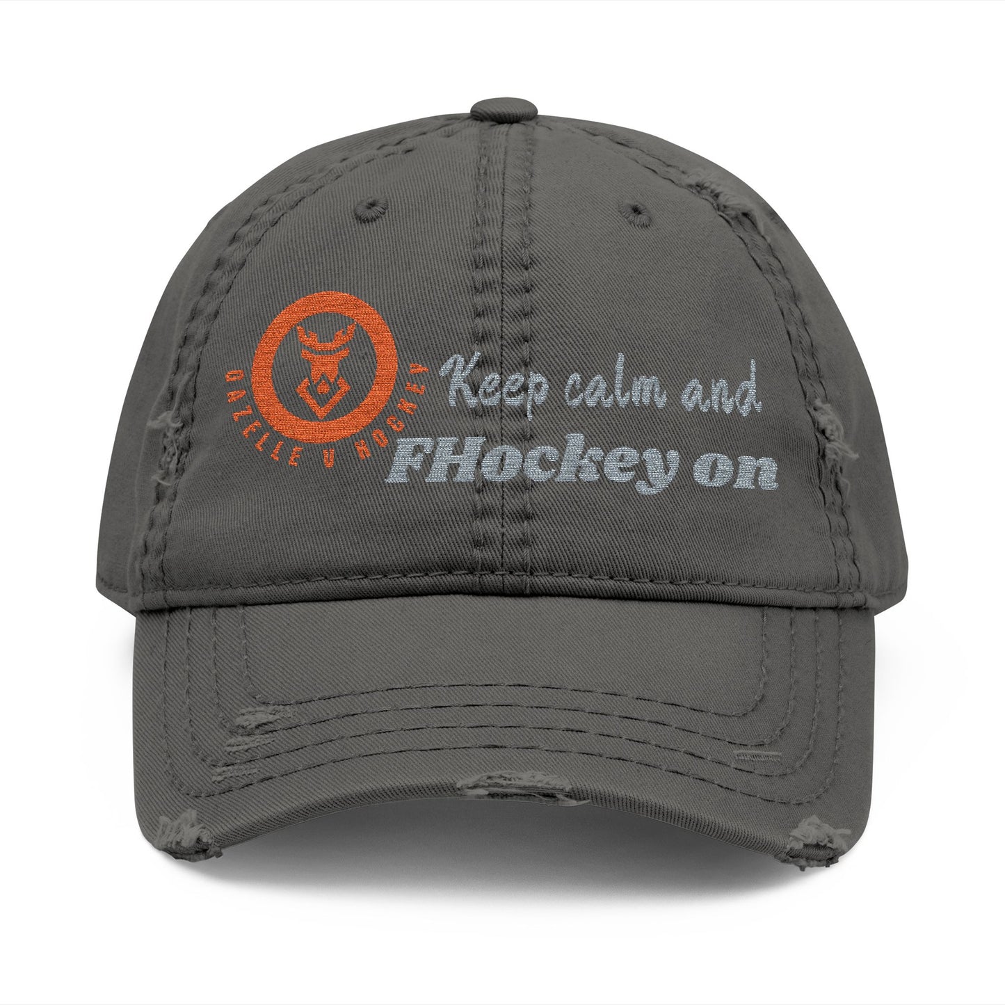 Gazelle V Hockey "Keep Calm and FHockey on" Distressed Embroidered Cap