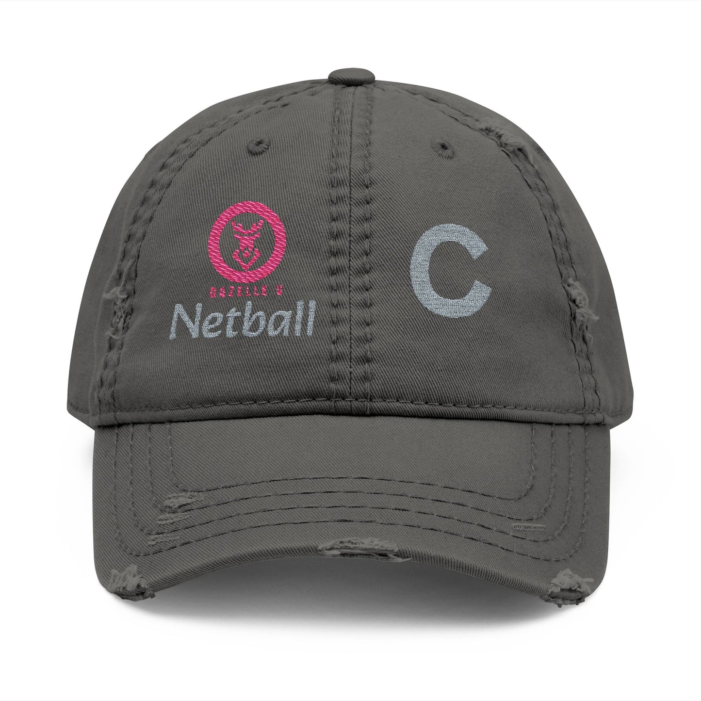 Gazelle 'Netball C' Embroidered Distressed Baseball Cap