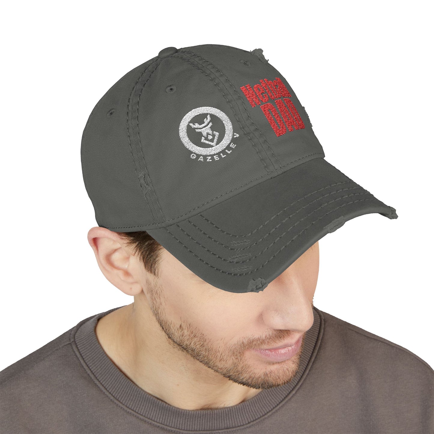 Netball Dad Hat Premium Distressed Embroidered Cap