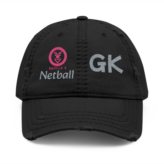 Gazelle 'Netball GK' Embroidered Distressed Baseball Cap