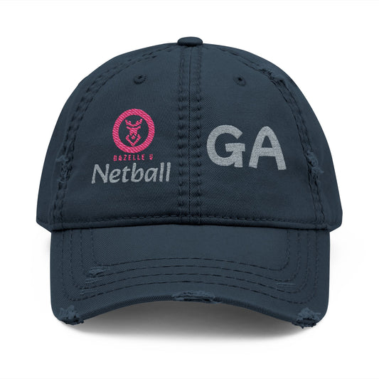 Gazelle 'Netball GA' Embroidered Distressed Baseball Cap
