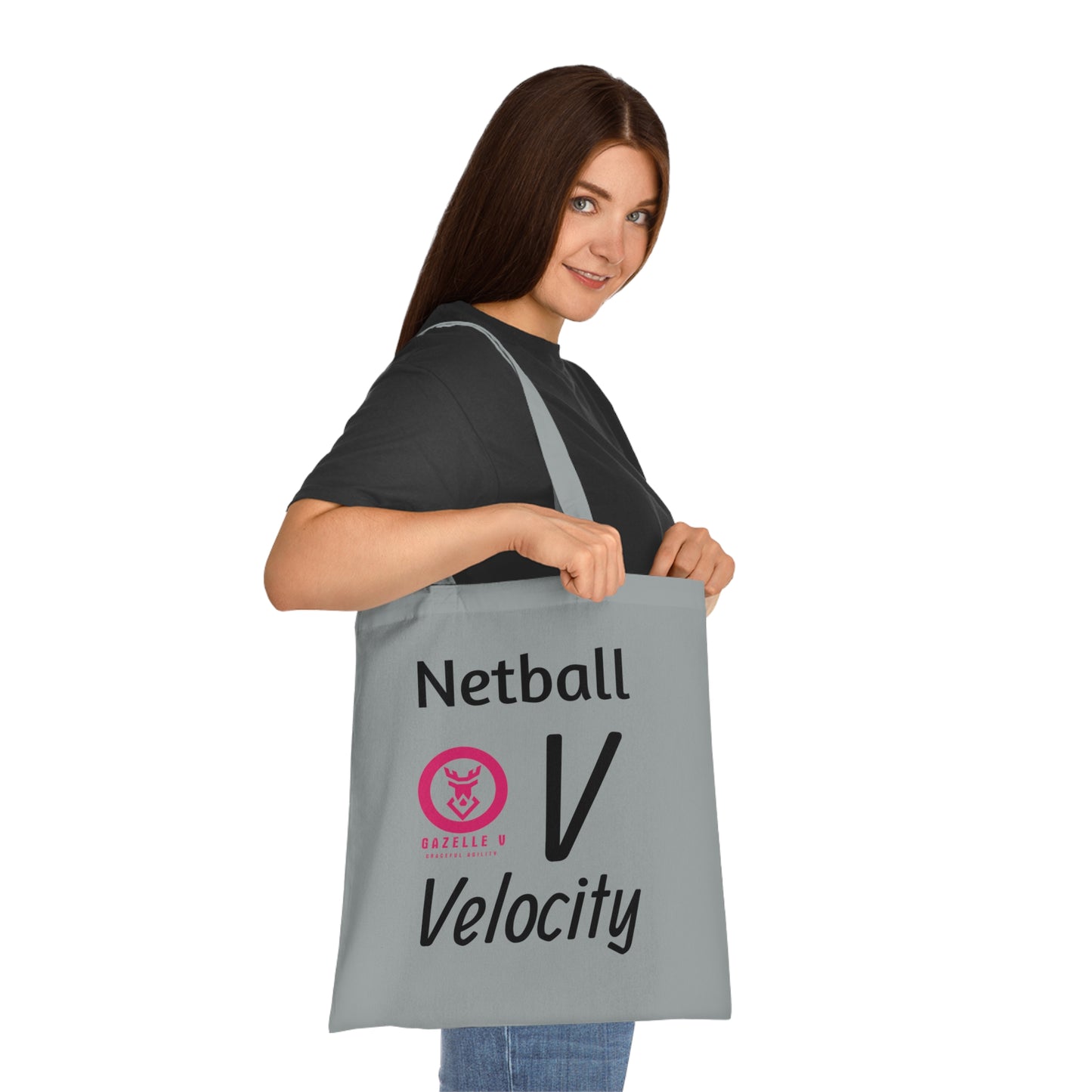 Gazelle Netball 'V for Velocity' Cotton Canvas Tote Bag
