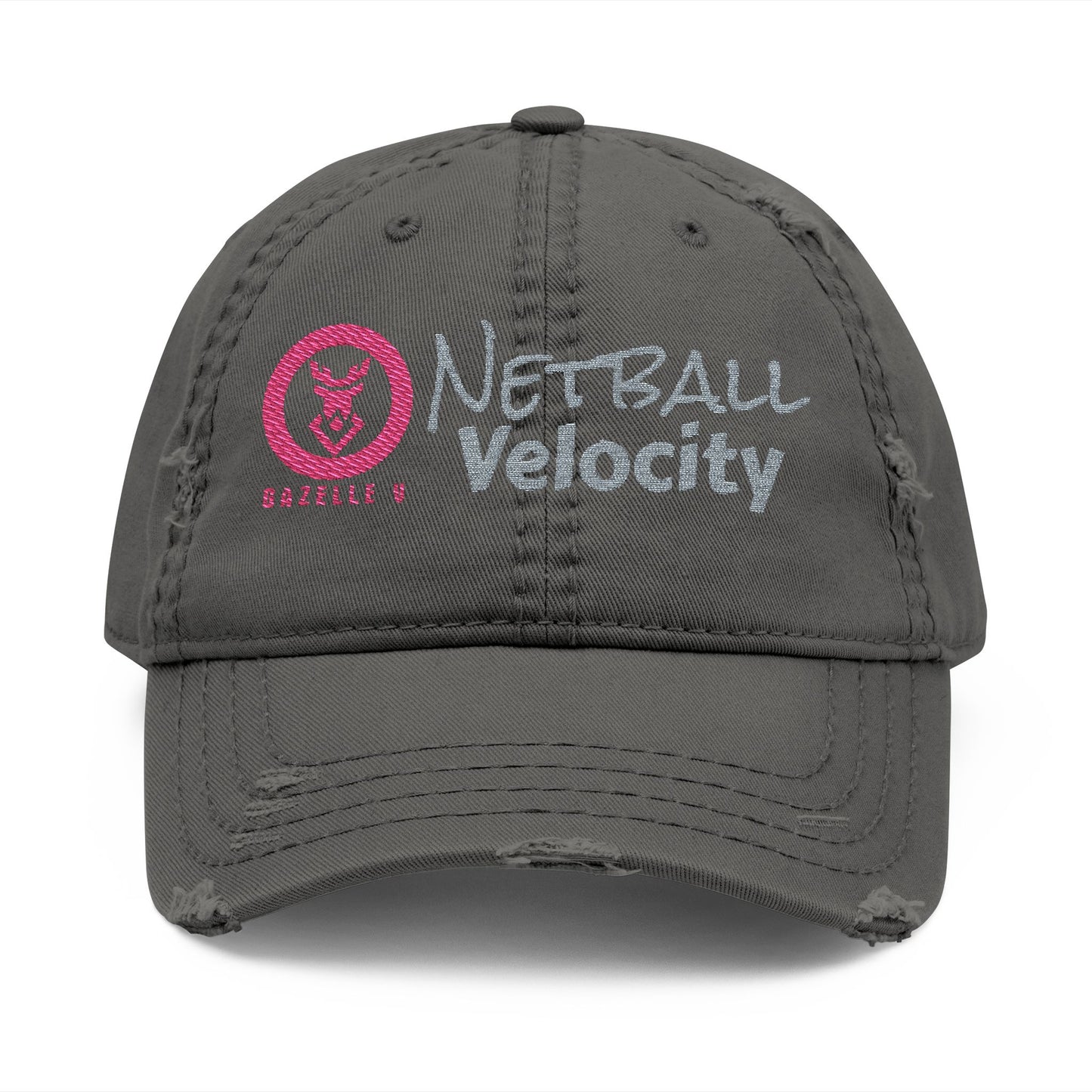Gazelle 'Netball Velocity' Embroidered Distressed Baseball Cap