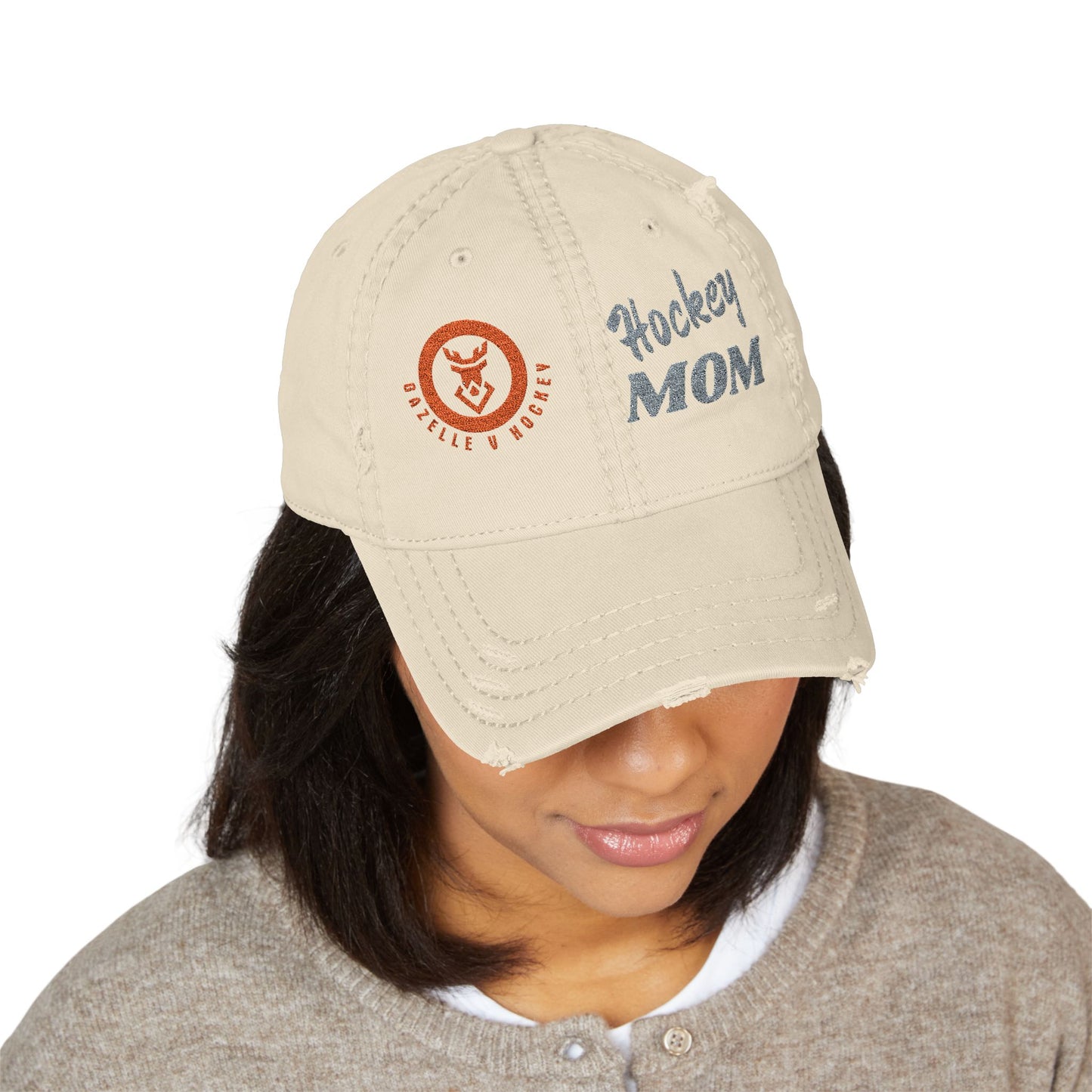 Gazelle V Hockey "Hockey Mom" Distressed Embroidered Cap