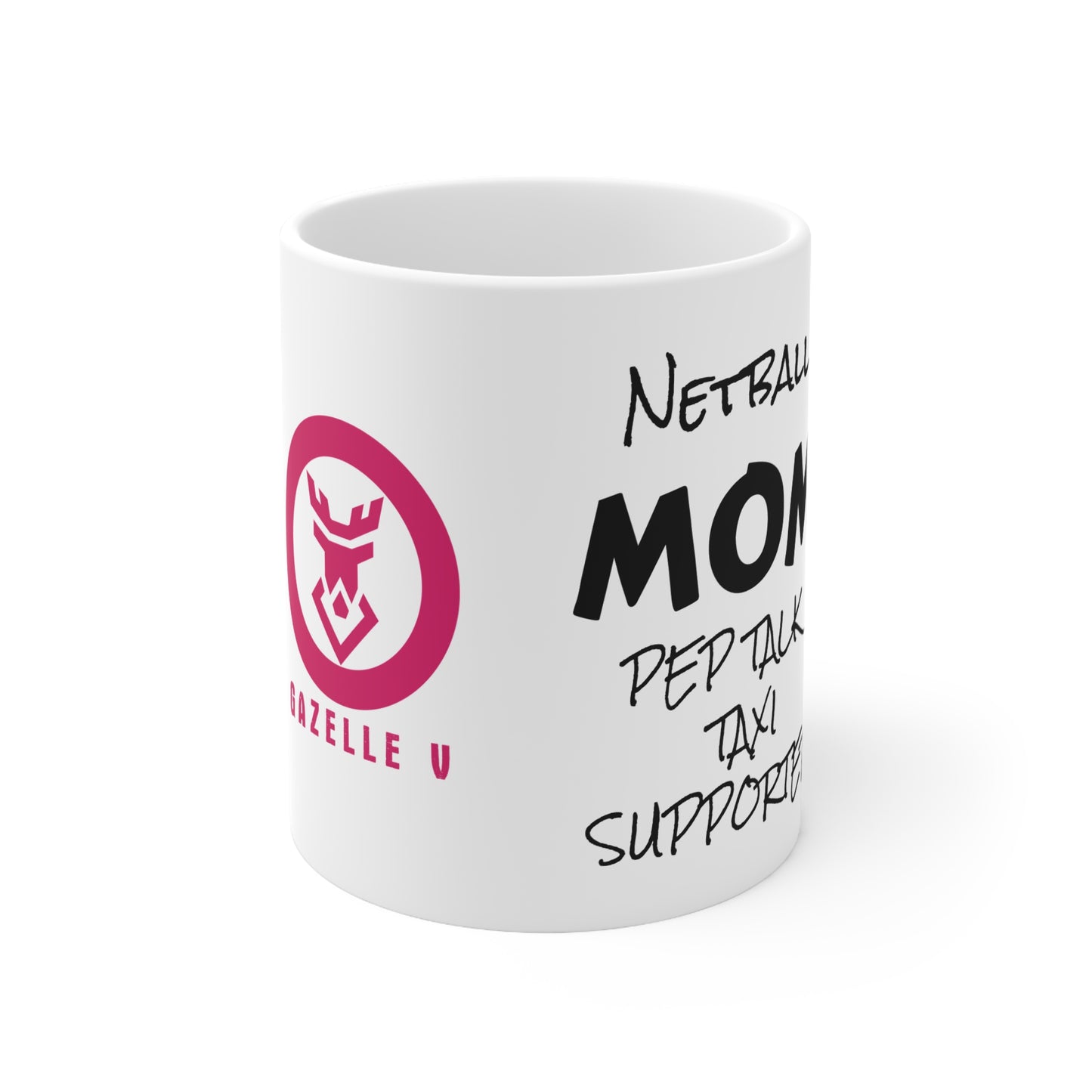 Copy of Gazelle 'Netball MOM - Pep Talk, Taxi, Supporter' coffee mug