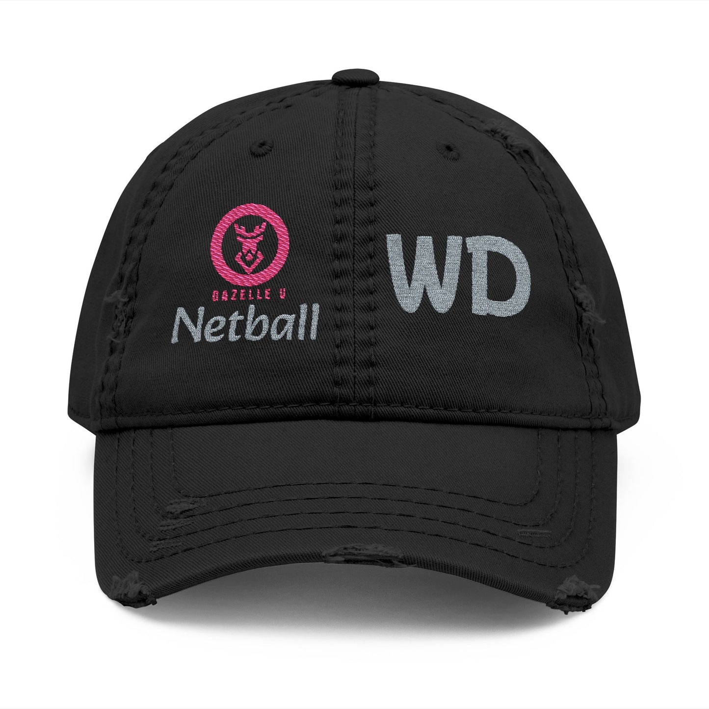Gazelle 'Netball WD' Embroidered Distressed Baseball Cap