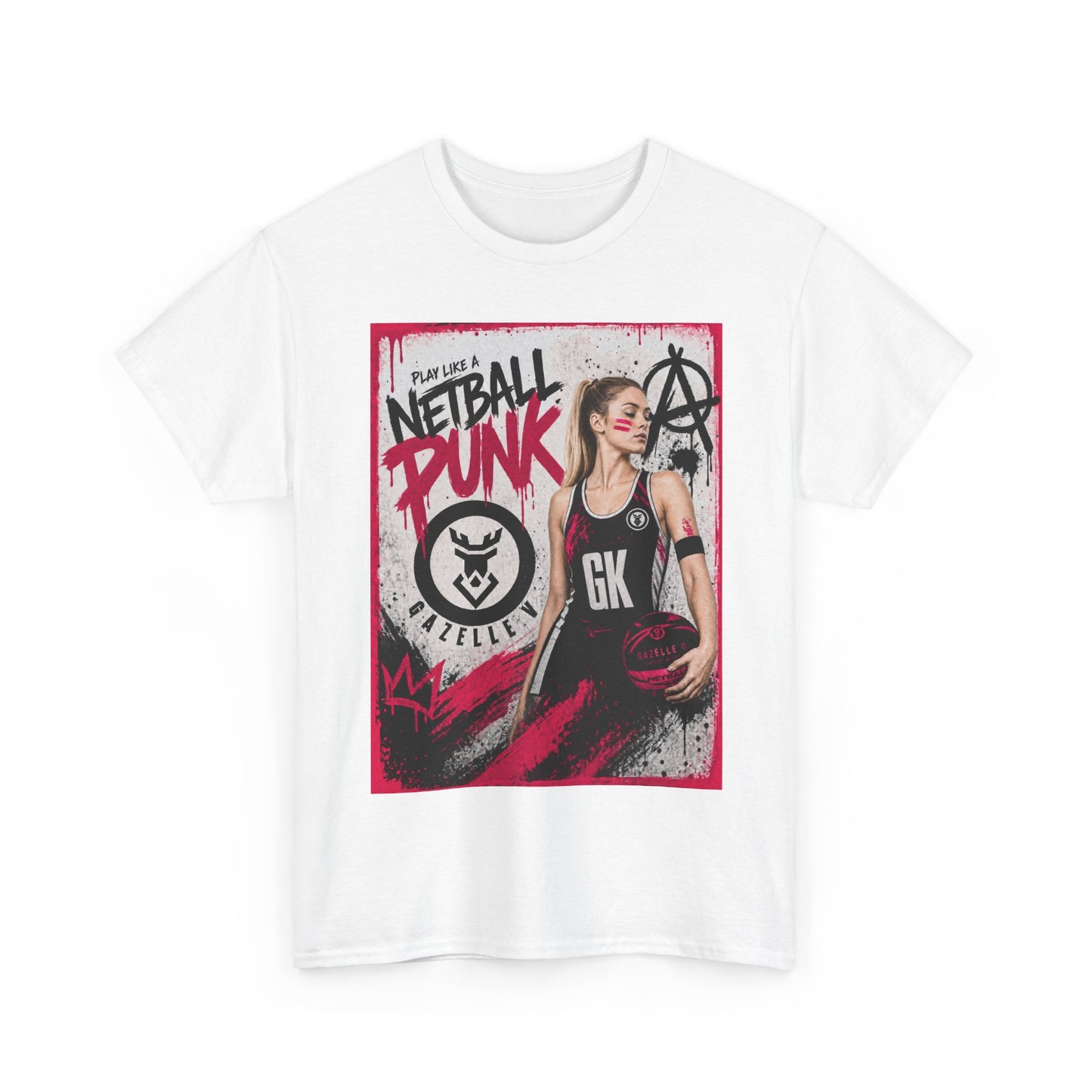 'GK Netball Punk' Limited Edition T-Shirt. PERSONALISATION AVAILABLE