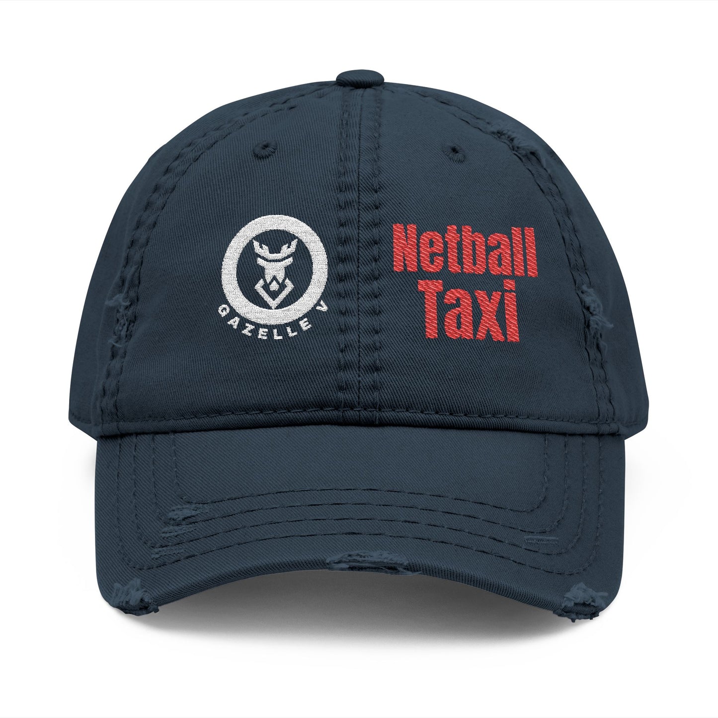 Netball Taxi Hat Premium Distressed Embroidered Cap
