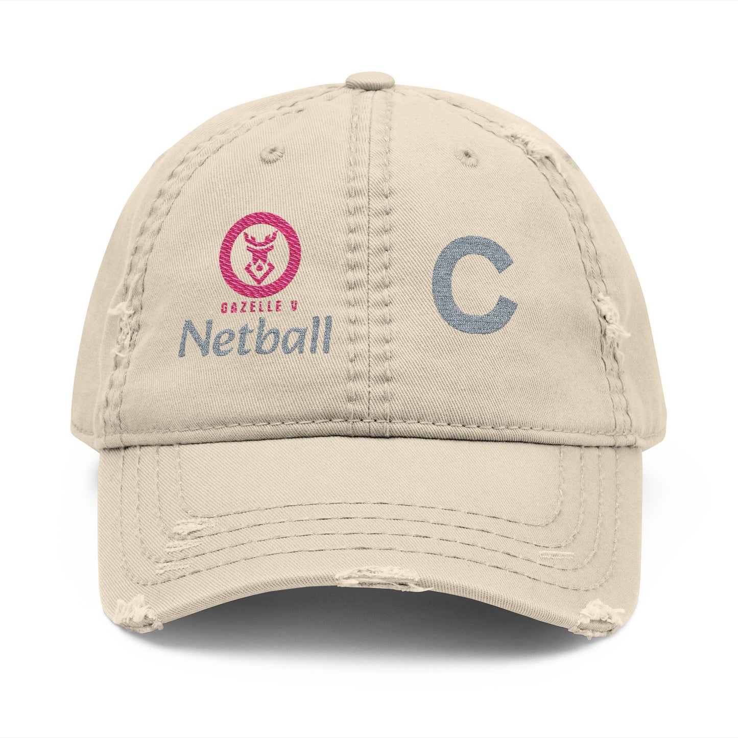 Gazelle 'Netball C' Embroidered Distressed Baseball Cap