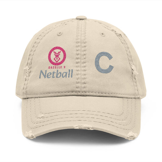 Gazelle 'Netball C' Embroidered Distressed Baseball Cap
