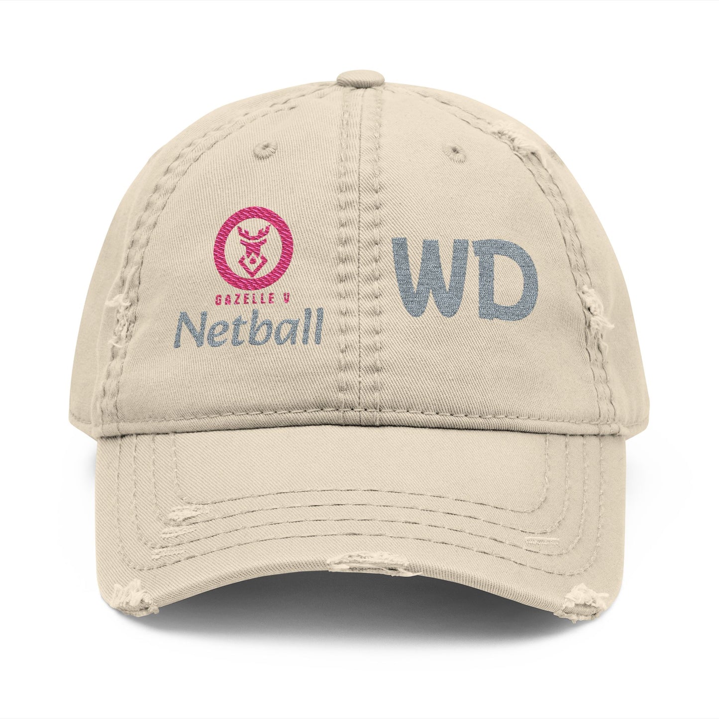 Gazelle 'Netball WD' Embroidered Distressed Baseball Cap