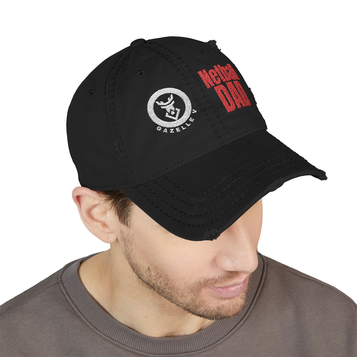 Netball Dad Hat Premium Distressed Embroidered Cap