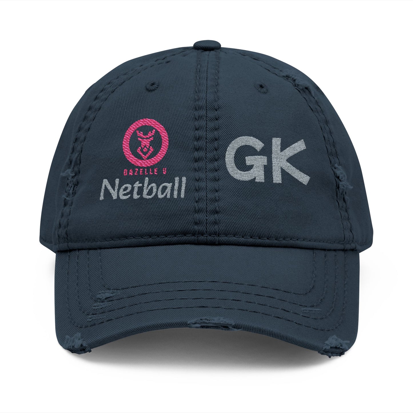 Gazelle 'Netball GK' Embroidered Distressed Baseball Cap