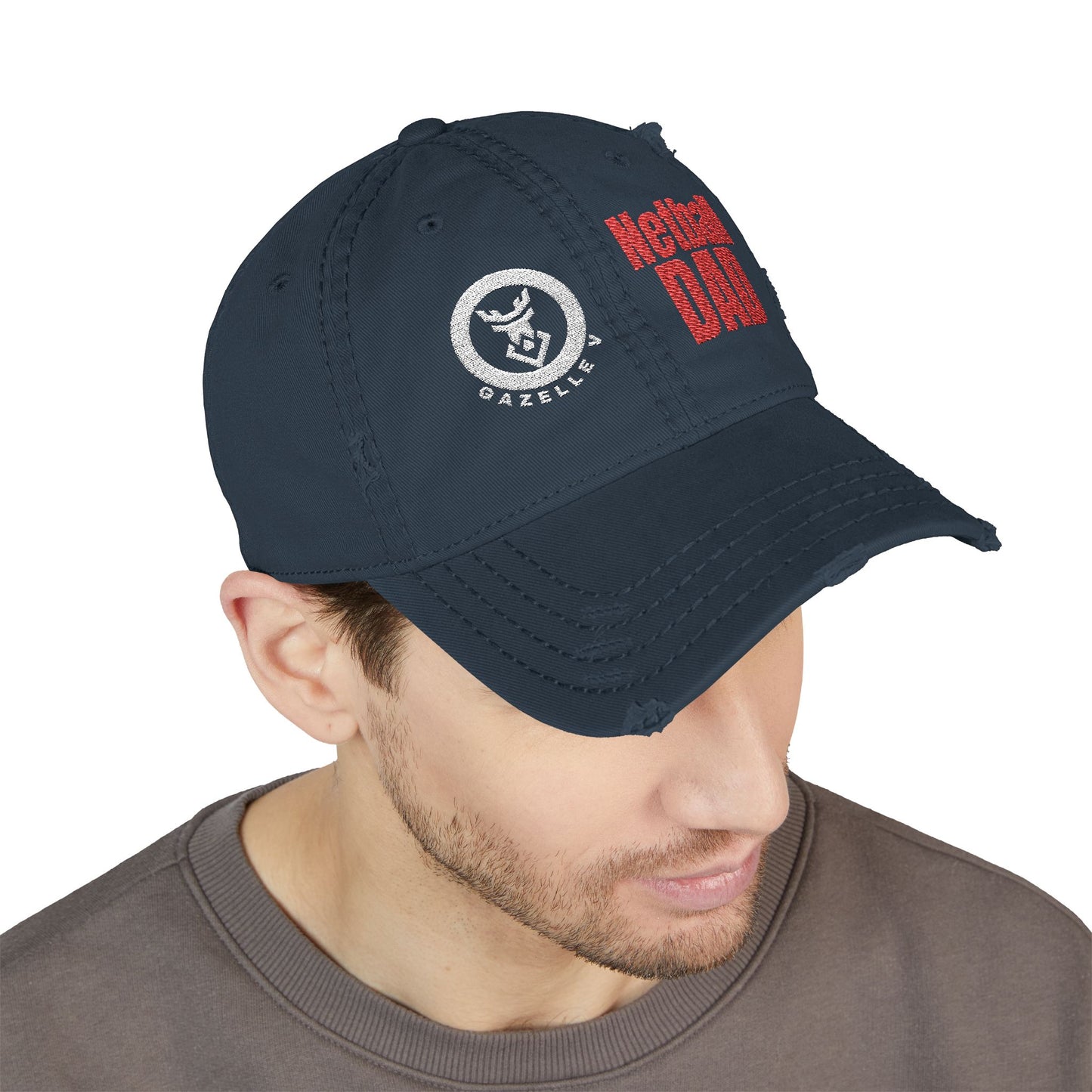 Netball Dad Hat Premium Distressed Embroidered Cap