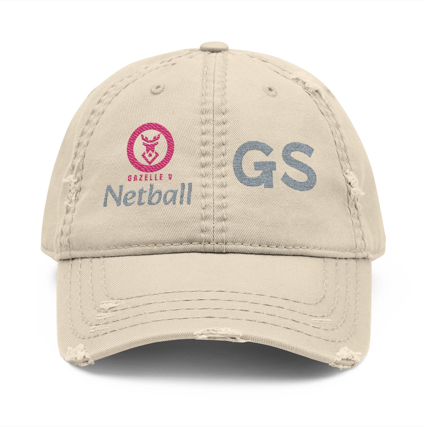 Gazelle 'Netball GS' Embroidered Distressed Baseball Cap