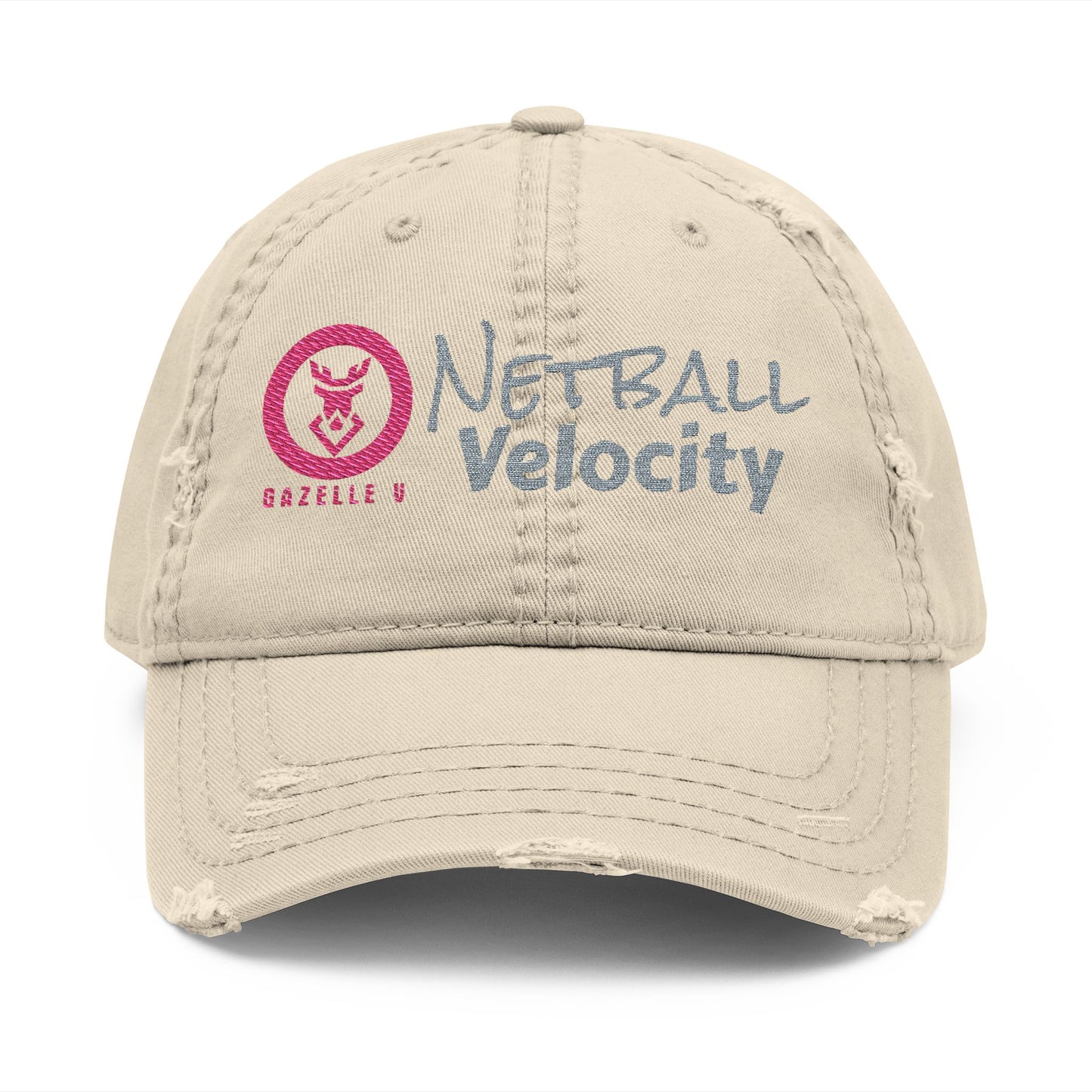 Gazelle 'Netball Velocity' Embroidered Distressed Baseball Cap