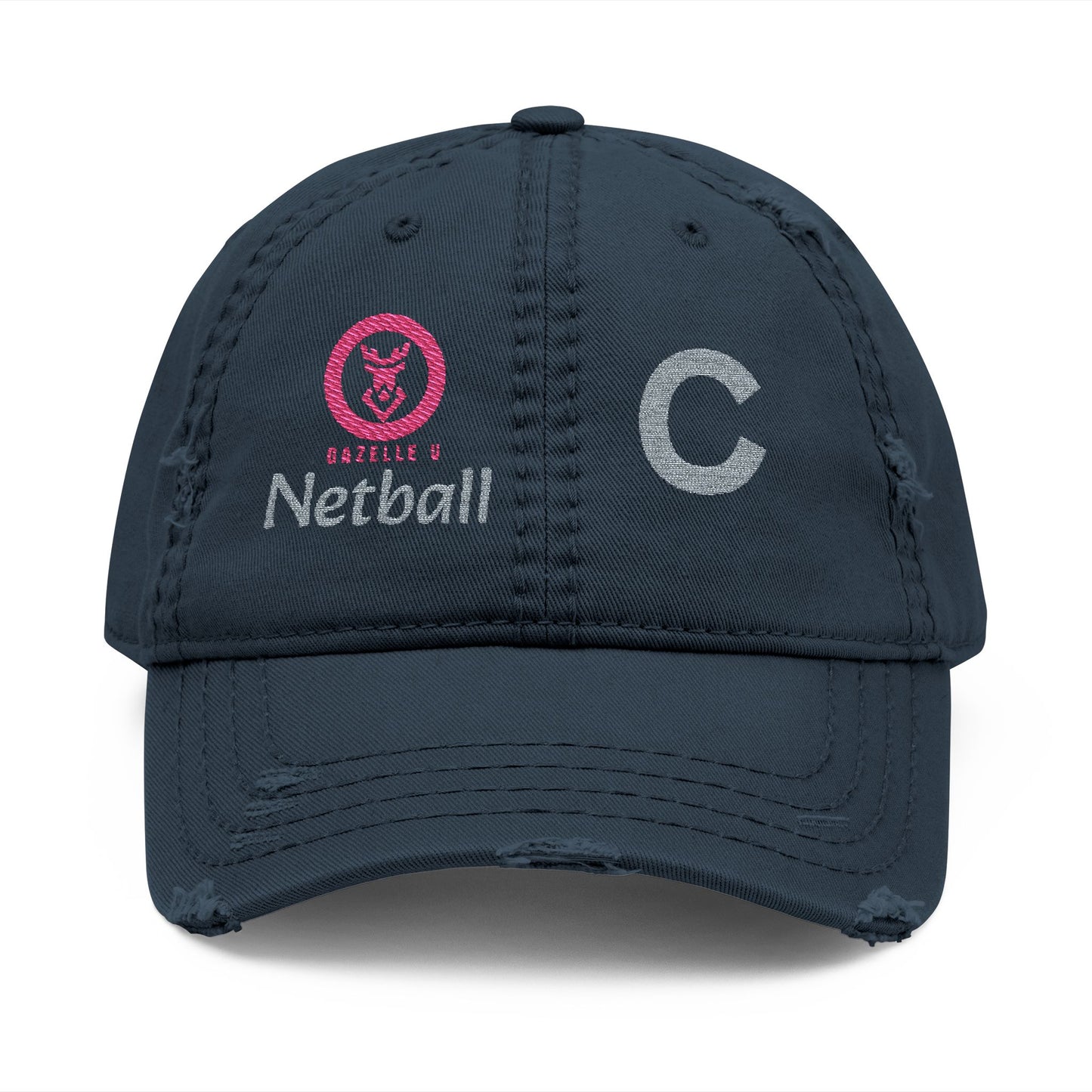 Gazelle 'Netball C' Embroidered Distressed Baseball Cap