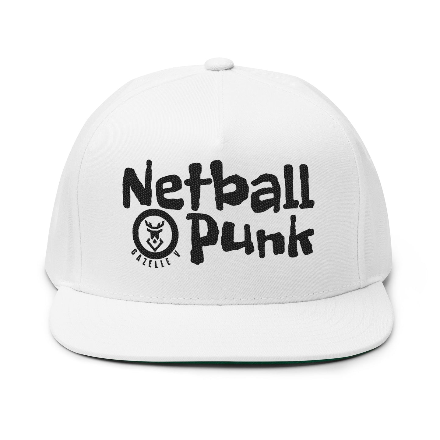 Gazelle V 'Netball Punk' Flat Bill Cap – Embroidered Premium Sports Cap