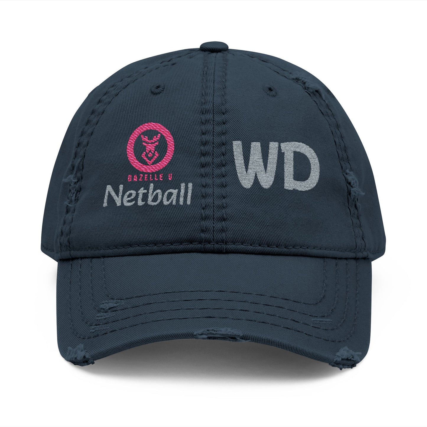 Gazelle 'Netball WD' Embroidered Distressed Baseball Cap