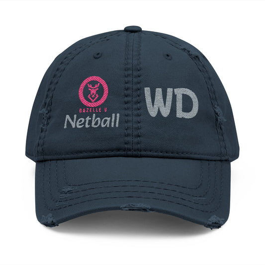 Gazelle 'Netball WD' Embroidered Distressed Baseball Cap