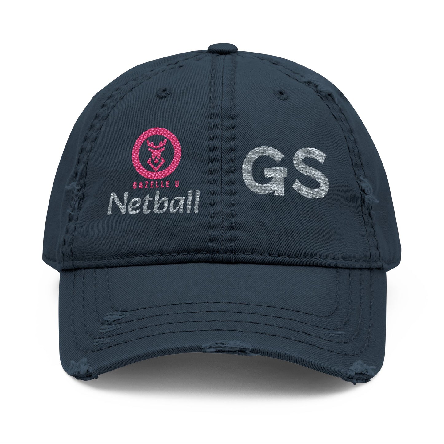 Gazelle 'Netball GS' Embroidered Distressed Baseball Cap