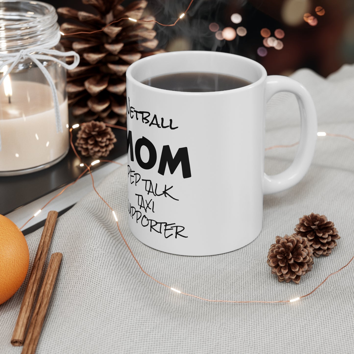 Copy of Gazelle 'Netball MOM - Pep Talk, Taxi, Supporter' coffee mug