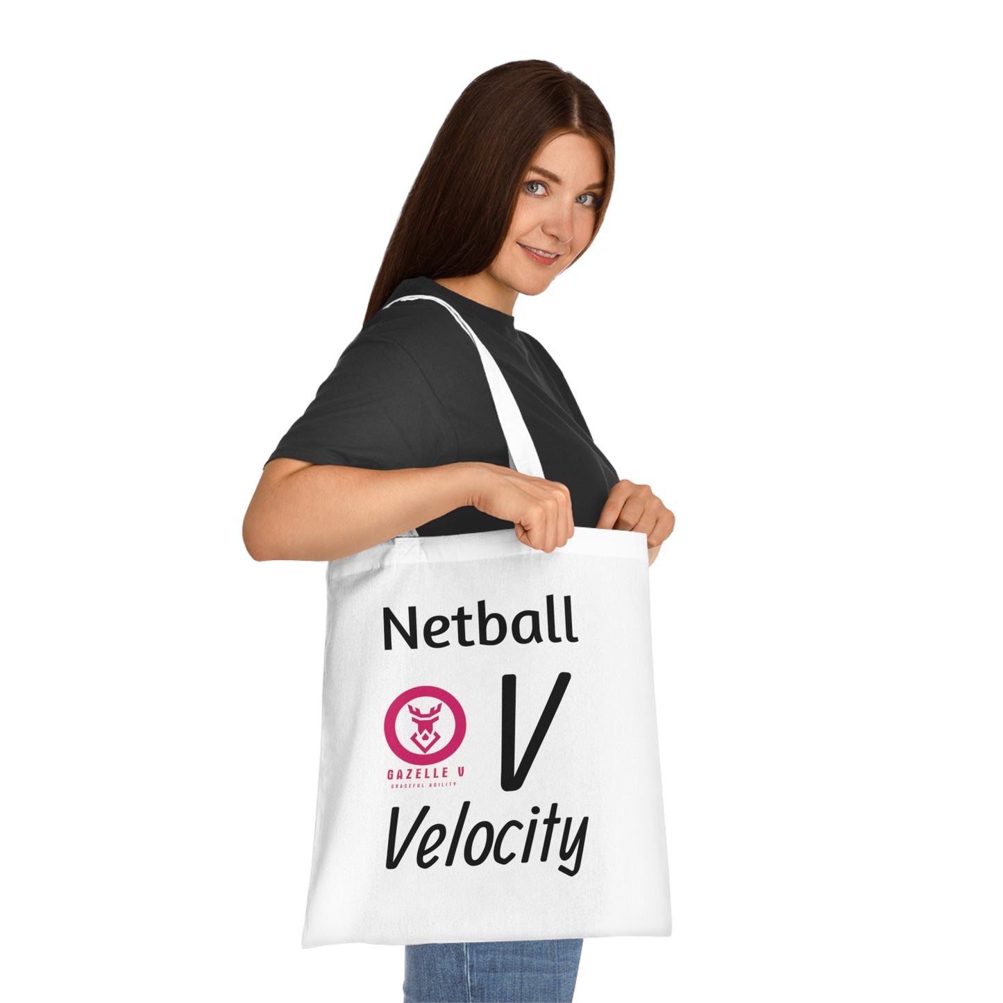 Gazelle Netball 'V for Velocity' Cotton Canvas Tote Bag
