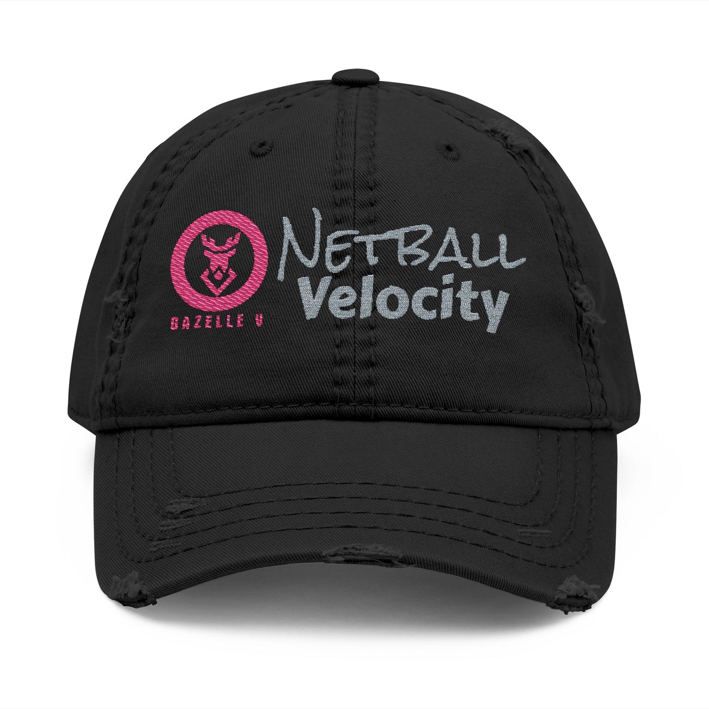 Gazelle 'Netball Velocity' Embroidered Distressed Baseball Cap