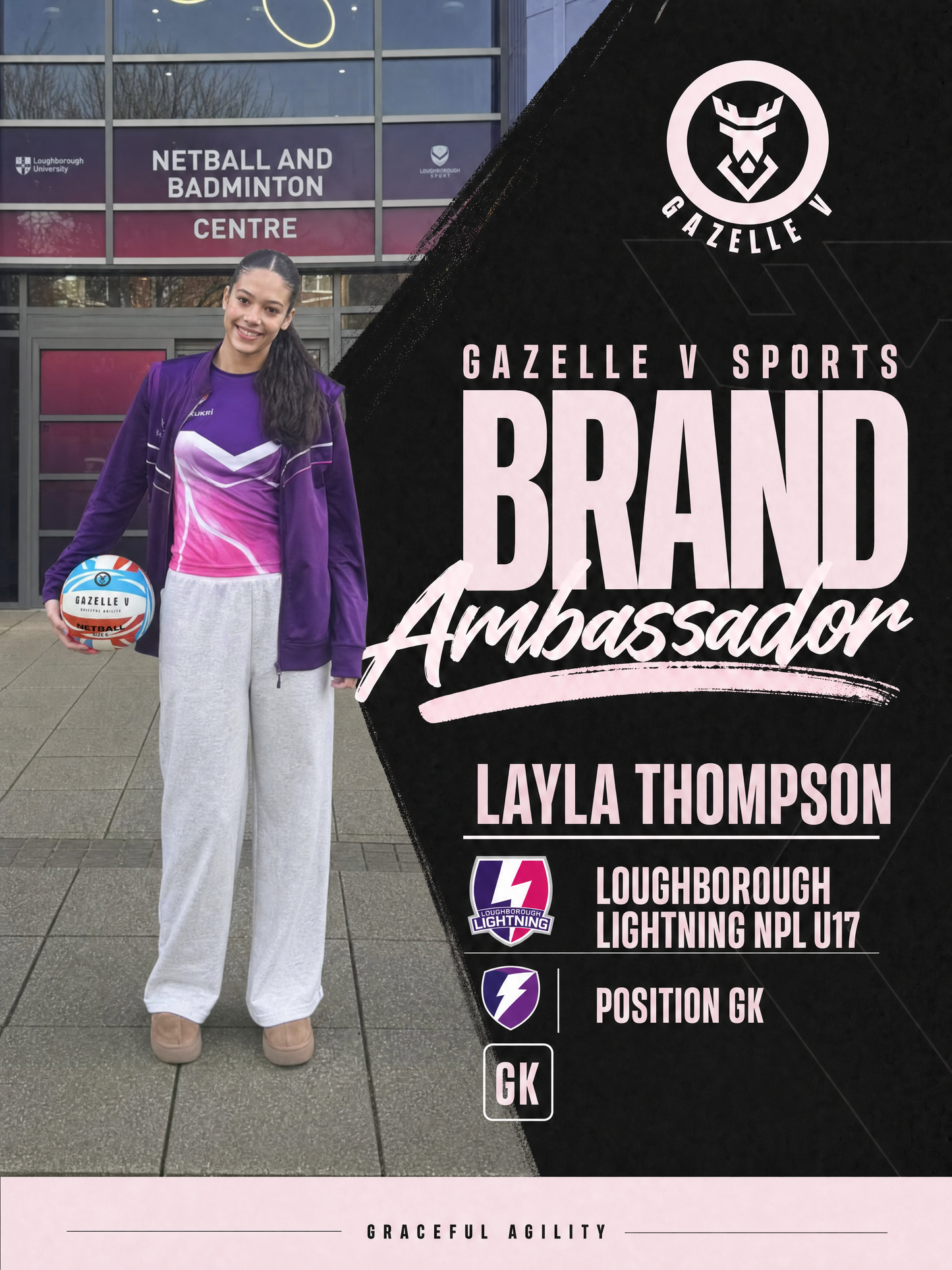 Gazelle V Embossed Grip Netball - £12.99