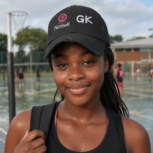 Gazelle 'Netball GK' Embroidered Distressed Baseball Cap