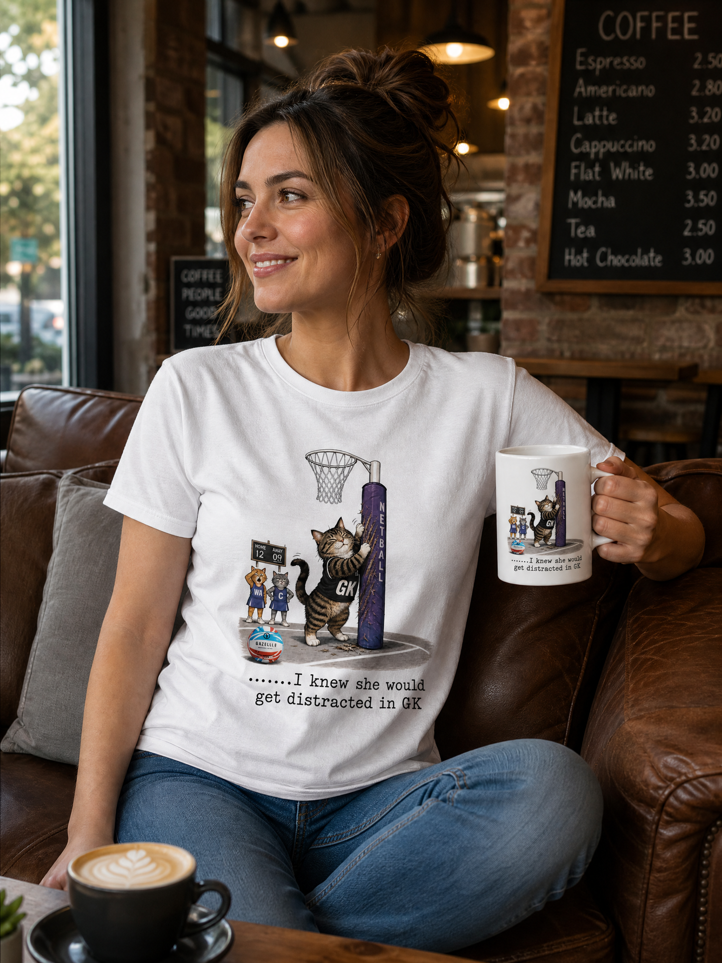 Netball Cat Goalkeeper Mug — "I knew she would get distracted in GK"
