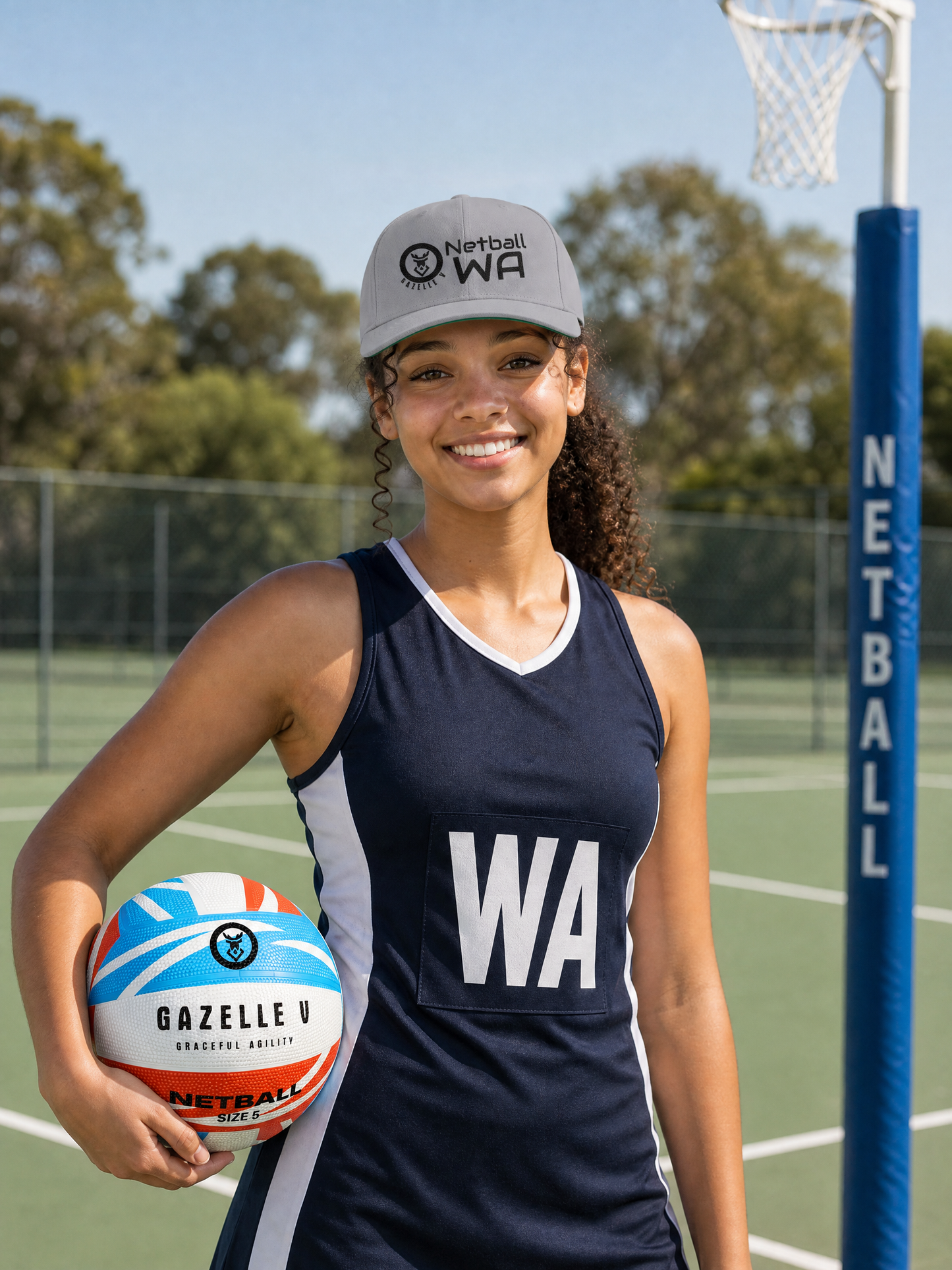 Gazelle V 'Netball WA' – Embroidered Premium Sports Cap