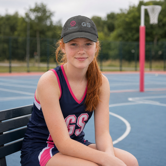 Gazelle 'Netball GS' Embroidered Distressed Baseball Cap