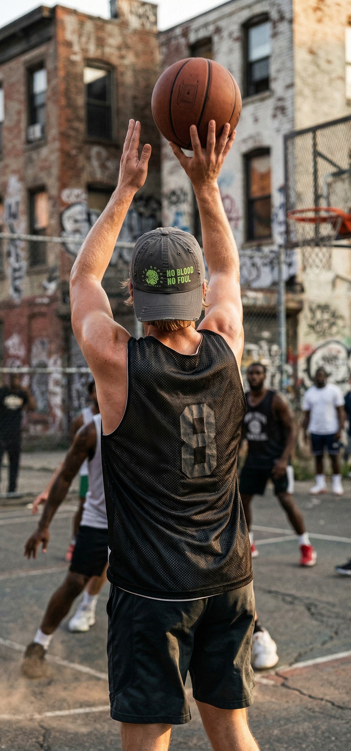Frog Hopper Basketball 'No Blood No Foul' Baseball Cap