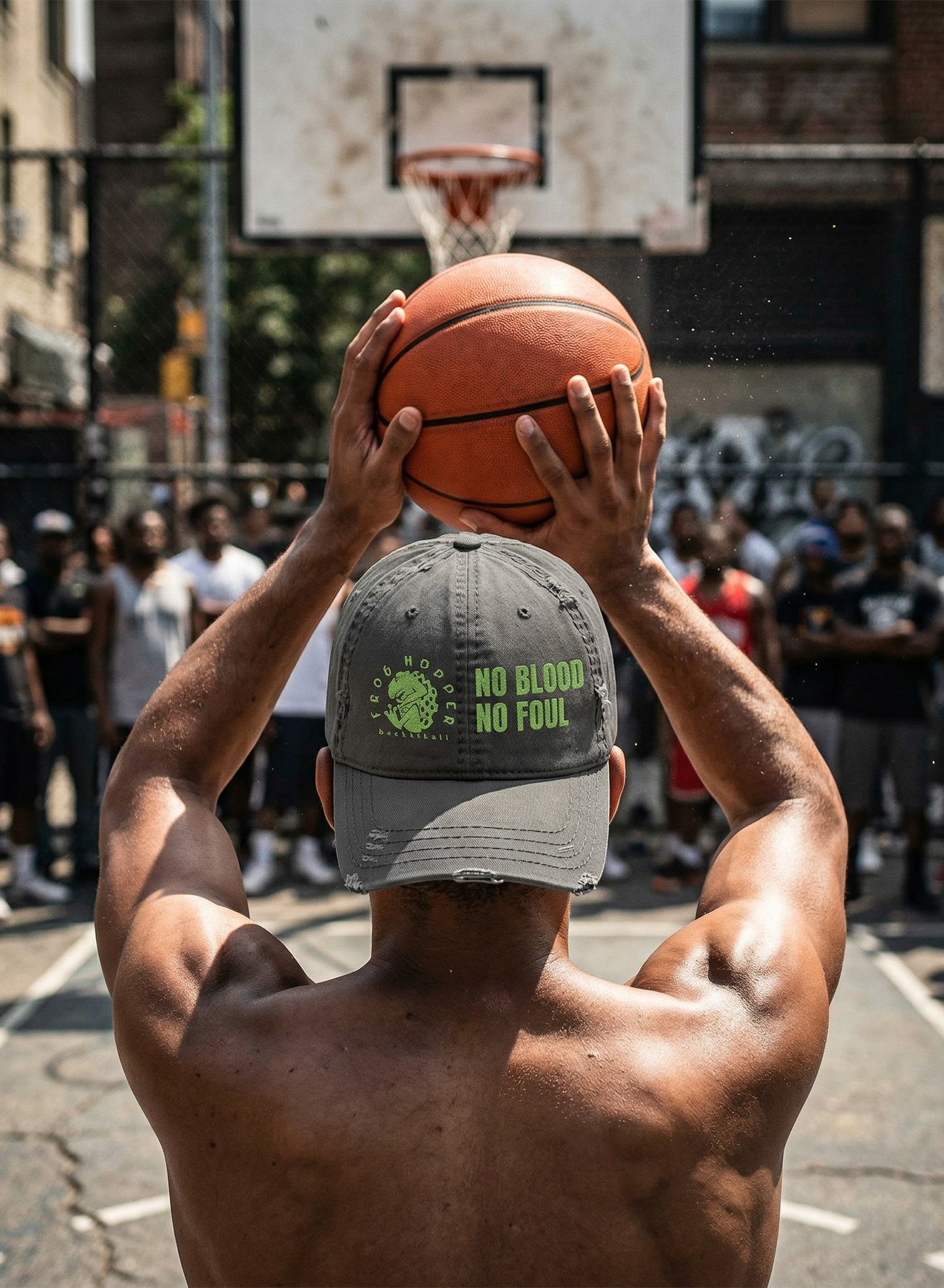 Frog Hopper Basketball 'No Blood No Foul' Baseball Cap