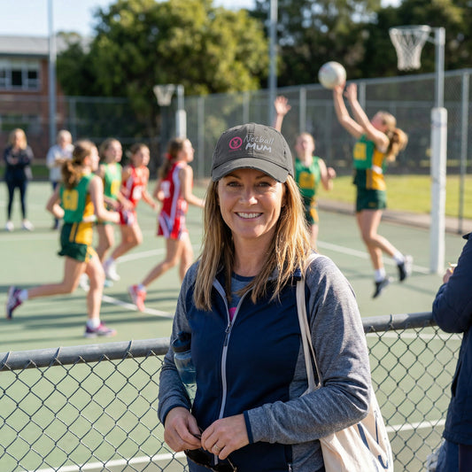Gazelle 'Netball Mum' Embroidered Distressed Baseball Cap